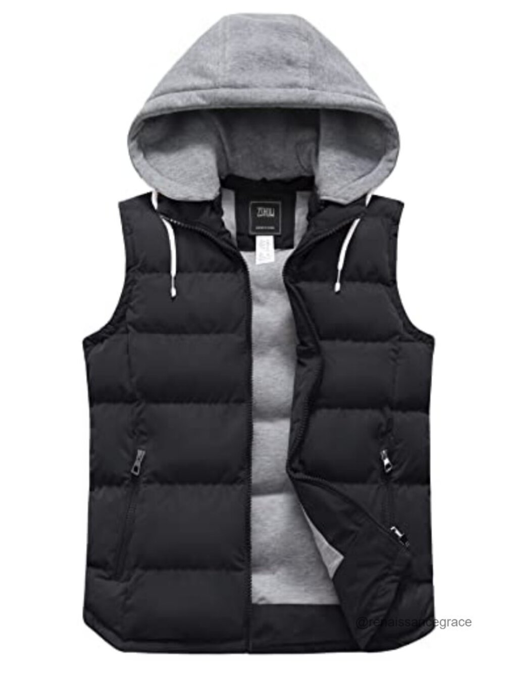 Womens Quilted Puffer Vest Hooded Sleeveless Zip Up Winter Outerwear